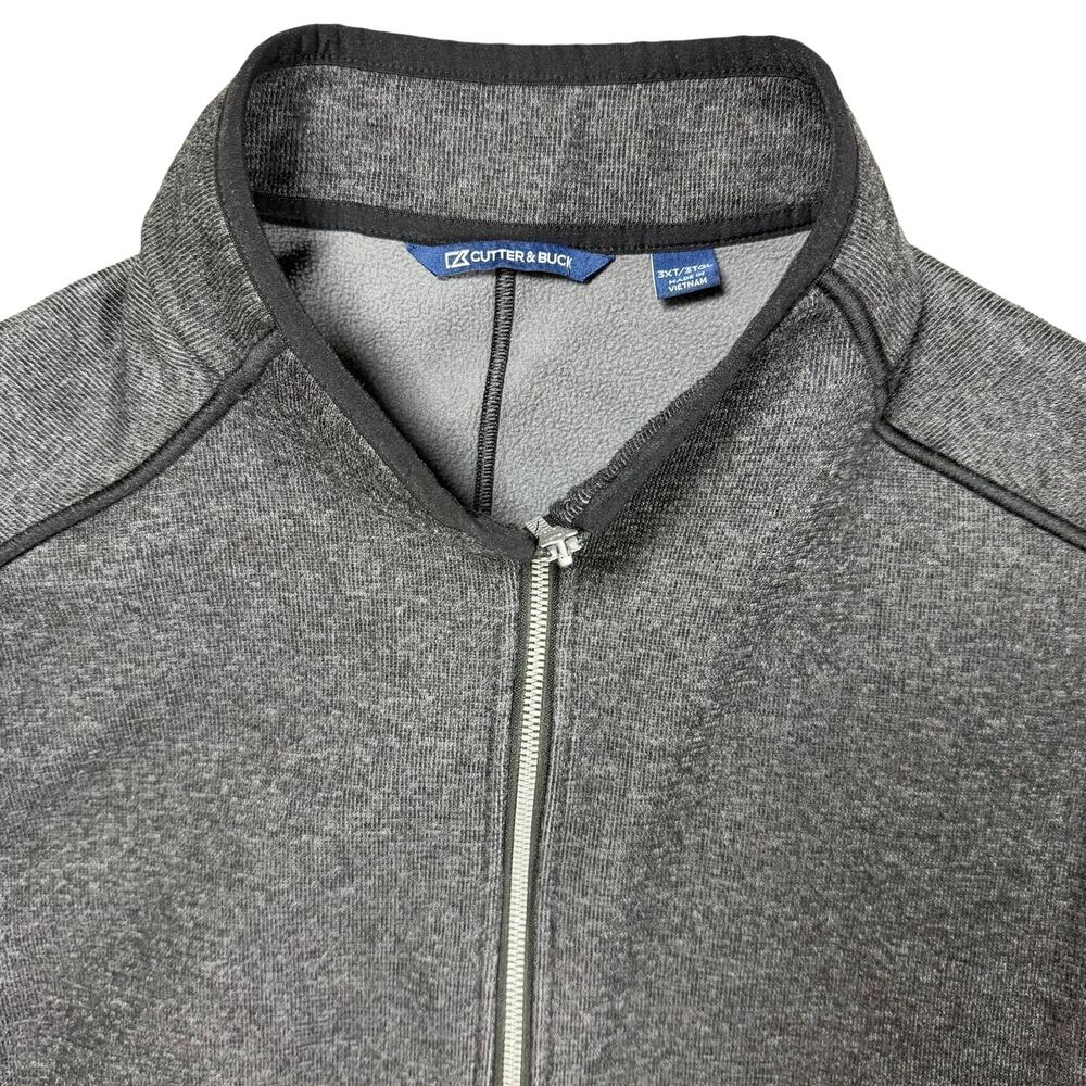 Cutter & Buck Full Zip Vest Men’s 3XT Gray Athletic Golf Lightweight Vest